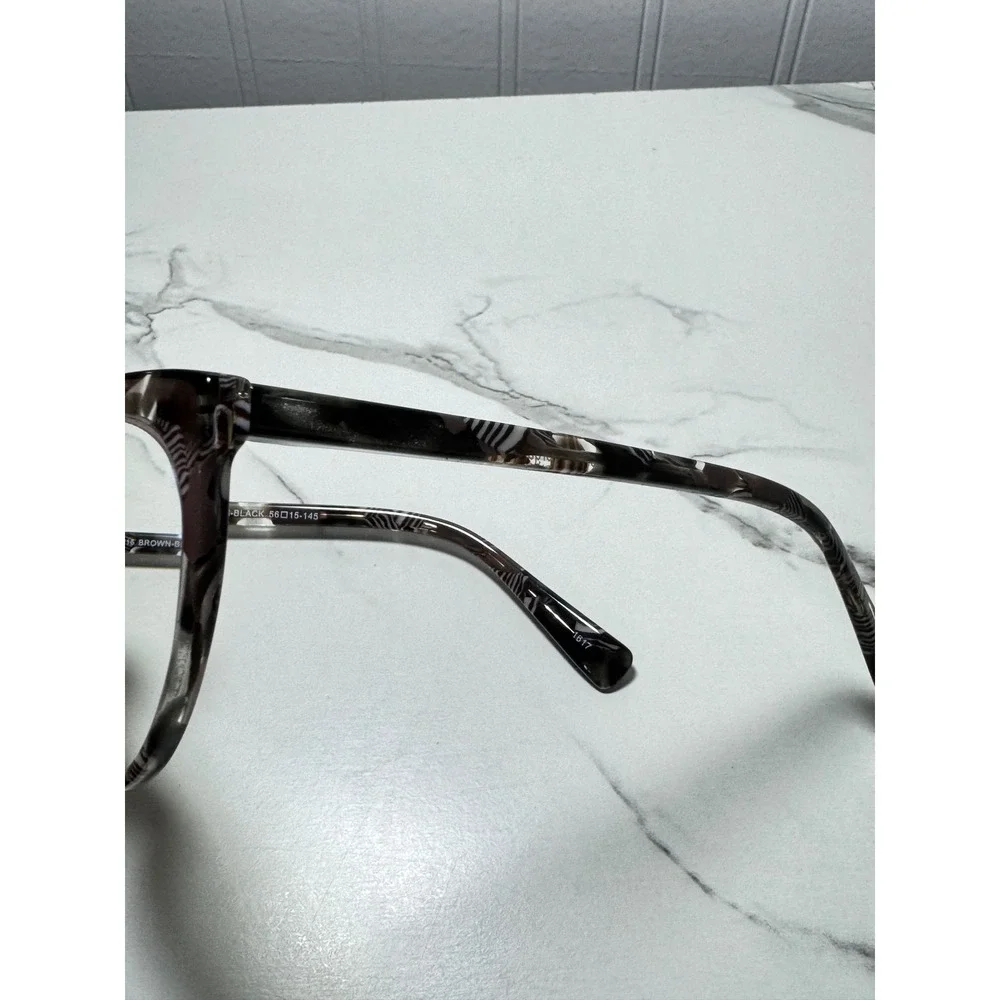Chelsea Morgan CMS 20215 Brown Black Zebra Print Cat Eye Eyeglasses 56-15-145